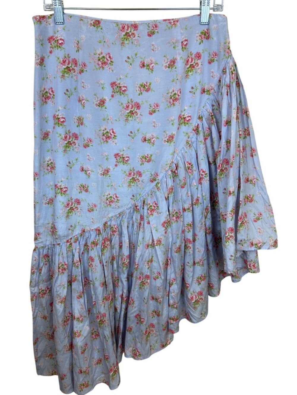 NWT Abercrombie & Fitch Sz M Floral Asymmetrical Coquette Ruffle Skirt Romantic - Picture 10 of 12